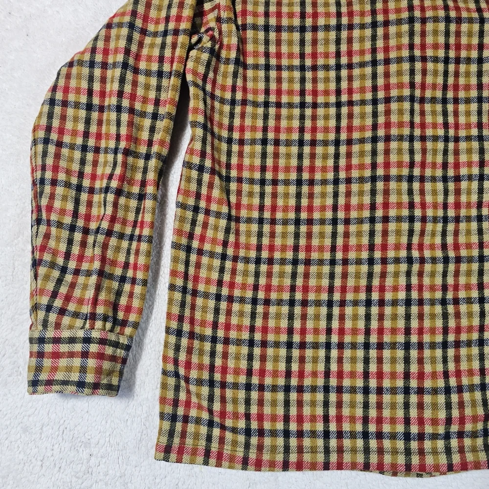 Pendleton Woolen Mills M Wool Yellow Plaid Shirt - Picture 8 of 10